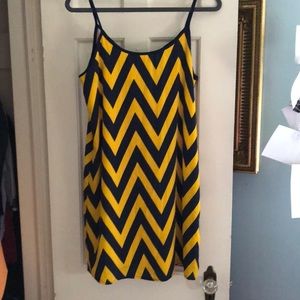 Blue and gold dress with bow on back